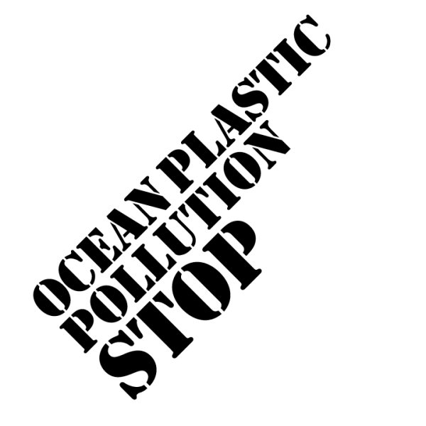 画像1: OCEAN PLASTIC POLLUTION STOP【 カッティングステッカー 】ブラック【L】 (1)