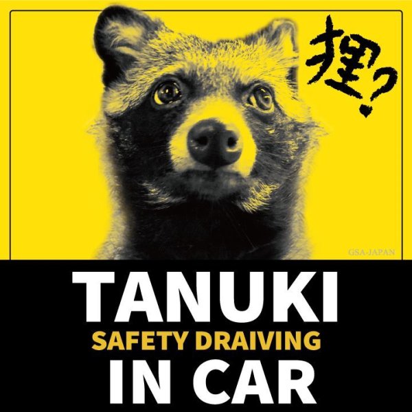 画像1: 【 TANUKI IN CAR 】ステッカー★タヌキ  (1)