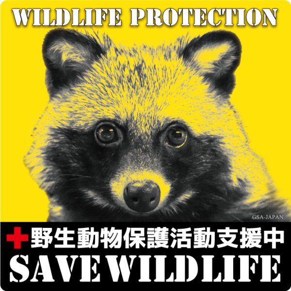 画像1: 【 WILDLIFE PROTECTION 野生動物保護活動支援中 】マグネットステッカー (1)